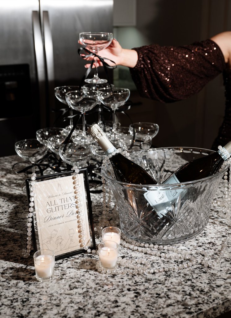 Glitter birthday party decor